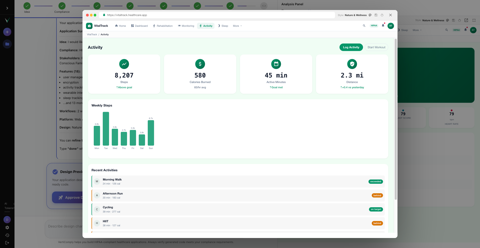 Preview sidebar showing navigation items: Dashboard, Patients, Appointments, Prescriptions, Lab Results, Settings with the Patients page active